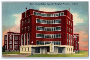 1950 Saint John's Hickey Memorial Hospital Anderson Indiana IN Vintage Postcard