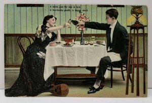 A HANDSOME Youth and A HAPPY Maid, A TABLE for TWO is Laid T.H.E.L. Postcard A3