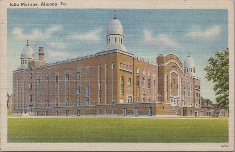 Postcard Jaffa Mosque Altoona PA 1946