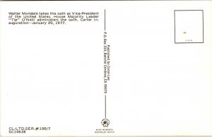 Walter Mondale Oath Vice President US Carter Postcard UNP VTG Mike Roberts