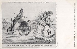 Horse Coal Victorian Transport 1829 Prophecy Antique Comic Postcard