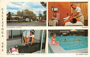 Calistoga California 1960s Postcard Calistoga Spa Health Resort Sauna Pool