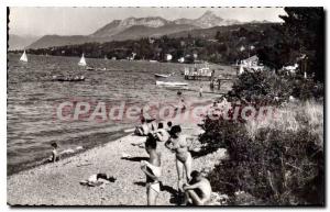 Old Postcard Amphion Les Bains Beach And Dent D'Oche