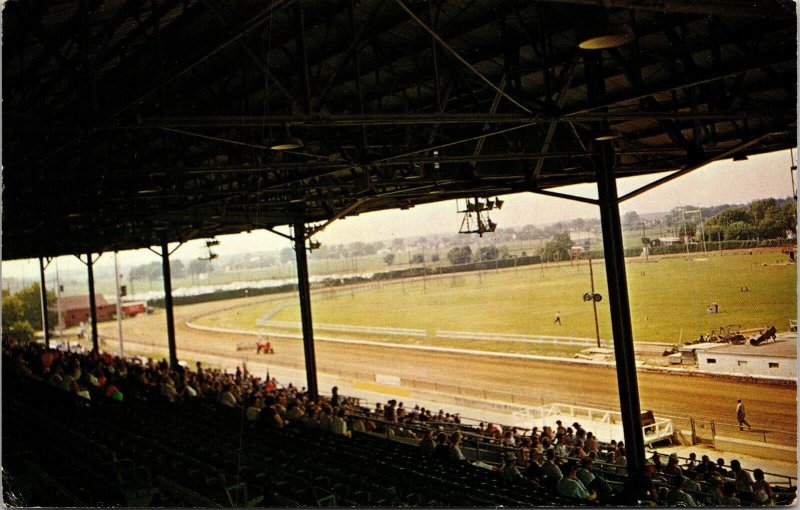 Grandstand Track Kent Sussex Fair Harrington DE Delaware Postcard PM Cancel WOB  