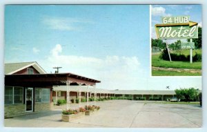 CLARKSVILLE, Arkansas AR ~ Roadside 64 HUB MOTEL 1970 Johnson County Postcard