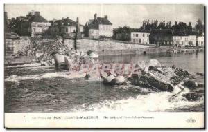 Old Post War Map Le Pont de Pont Sainte Maxence The Bridge of Pont Sainte Army