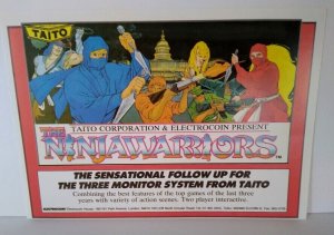 Electrocoin The Ninja Warriors Arcade Flyer Original 1988 Electrocoin UK Scarce