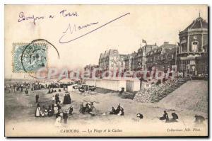 Old Postcard Cabourg The Beach And The Casino