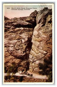 1923 Postcard Devil's Slide South Cheyenne Canon CO Vintage Standard View Card