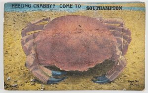 Southampton England Crab On Beach Pull Out Mini Views Novelty Postcard M28