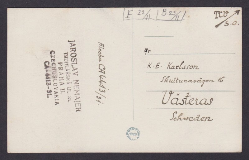 Postcard CZECHIA, Prague, Chrám čsi církve a Hradčany