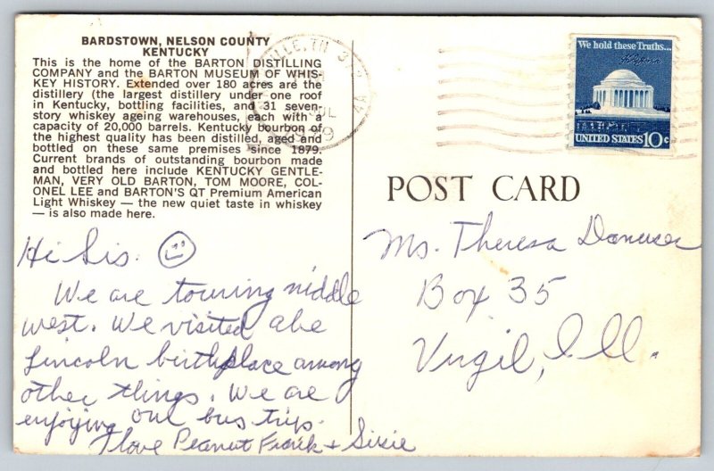 1979  Bardstown  Kentucky  Nelson County   Postcard