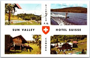 VINTAGE POSTCARD SUN VALLEY SWISS HOTEL LOCATED AT SAINT ADELE QUEBEC CANADA - 1