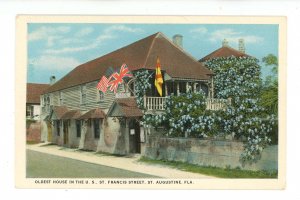 FL - St. Augustine. St. Francis Street, Oldest House in USA