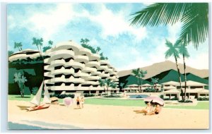 LAHAINA, Maui, HI Hawaii ~ SHERATON-MAUI HOTEL c1960s Artist's View Postcard