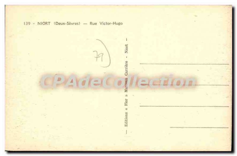 Old Postcard Niort Rue Victor Hugo