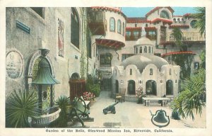 Riverside CA Glenwood Mission Inn Garden of the Bells White Border Postcard