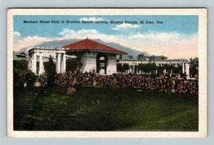 El Paso TX, Montana Park Houston Square Mission Pergola, Vintage Texas Postcard