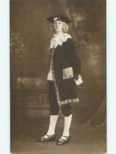 rppc Pre-1930 Theatrical WOMAN DRESSED IN COLONIAL ERA FASHION AC7856