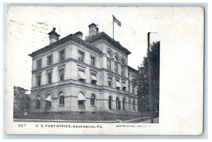 1907 US Post Office, Harrisburg, Pennsylvania PA Posted Antique Postcard