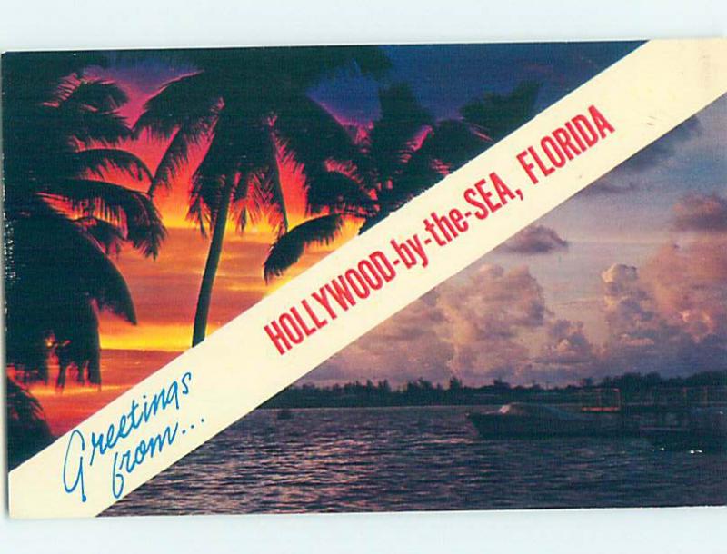 Pre-1980 TWO VIEWS ON ONE POSTCARD Hollywood - Near Miami Florida FL AD3240