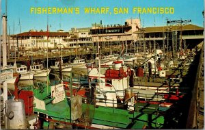 Fishermans Wharf San Francisco California CA Fishing Boats Postcard WOB Note 5c 