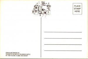 Ona, FL Florida  SOLOMON'S CASTLE Stained Glass Pirate  ROADSIDE  4X6 Postcard