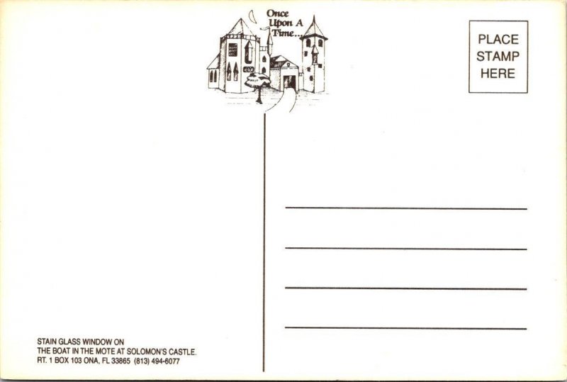 Ona, FL Florida  SOLOMON'S CASTLE Stained Glass Pirate  ROADSIDE  4X6 Postcard