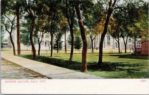 Galt Ontario Queen's Square ON 13305 Merrill Postcard H57 *as is