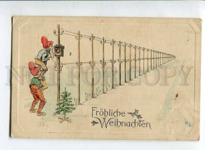 3060859 Funny GNOMES on Telegraphic Column Vintage PC