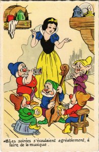 PC CPA DISNEY, SNOW WTHITE AND THE SEVEN DWARFS, VINTAGE POSTCARD (b15166)