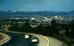 USA Sunset Entrance To Spokane Washington Chrome Postcard 08.58