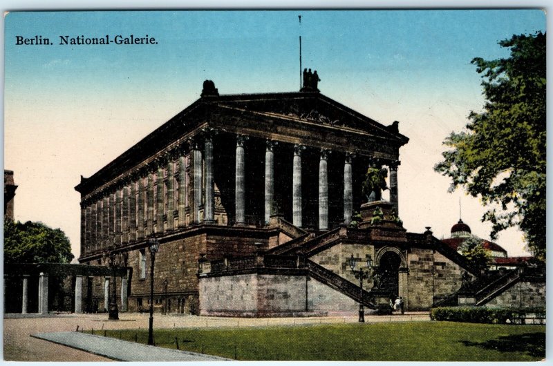 c1910s Berlin, Germany National Gallery Museum Neoclassical Columns Stairs A356