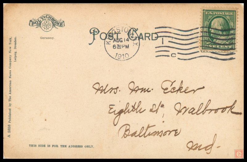 Looking down Pine Hill showing Slide Mountain, Catskill, NY