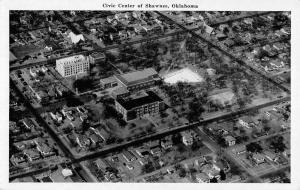 Shawnee Oklahoma Civic Center Aerial View Antique Postcard K27910