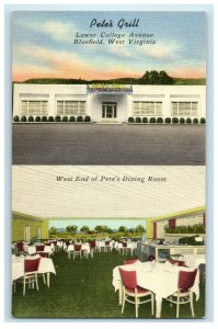 c1940s West End of Petes Dining Room, Petes Grill Bluefield WV Postcard