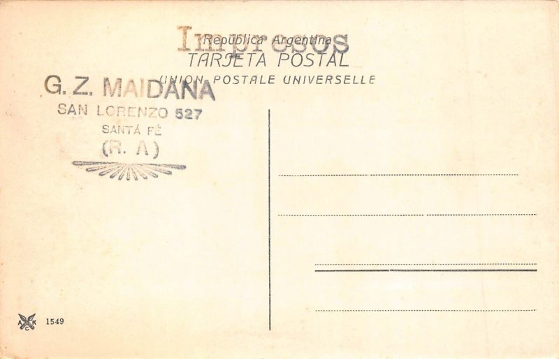 L356 Argentina 1918 Santa Fe Plaza de Mayo square gardeb postcard