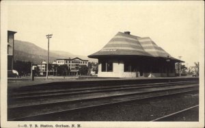 Gorham New Hampshire NH GTR RR Train Station Depot SHOREY RPPC c1915