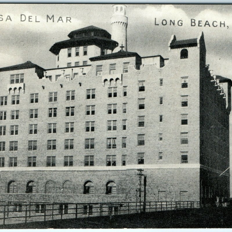 c1910s Long Beach, L.I. Casa Del Mar Litho Photo Postcard Island New York NY A28