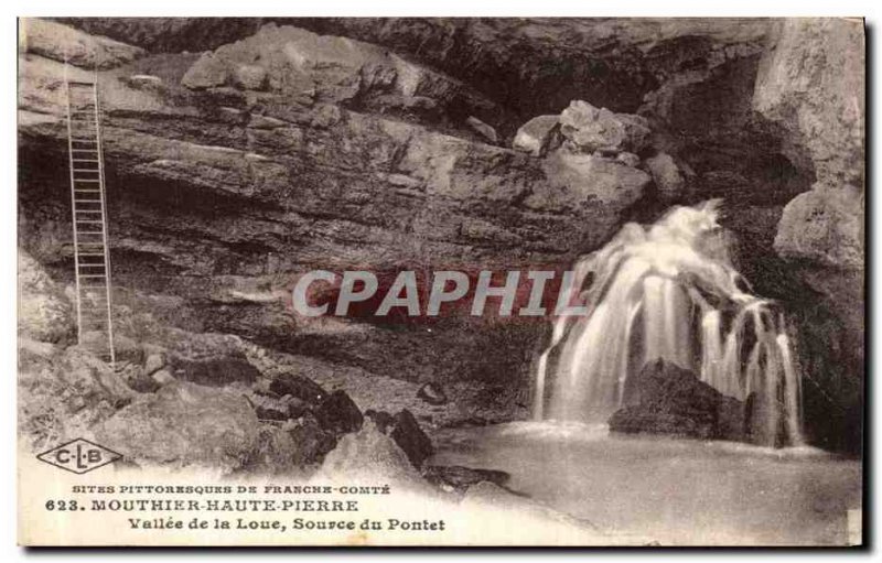 Old Postcard Mouthier-Haute-Pierre Vallee de la Loue Source Pontet