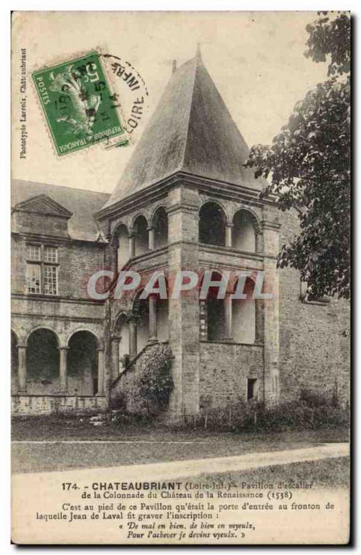 Chateaubriant Old Postcard Pavilion & # 39escalier the Renaissance chateau co...