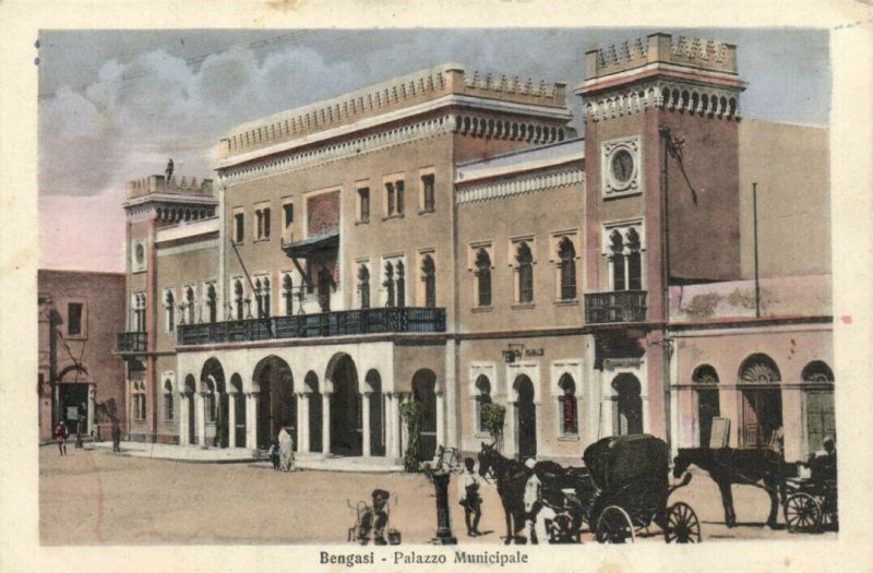 PC LIBYA, BENGASI, PALAZZO MUNICIPALE, Vintage Postcard (b40043)