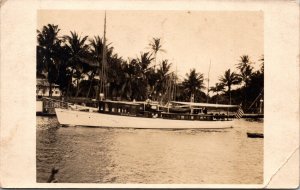 Real Photo Postcard Ms. Dawlings Stave Island Yacht~139174