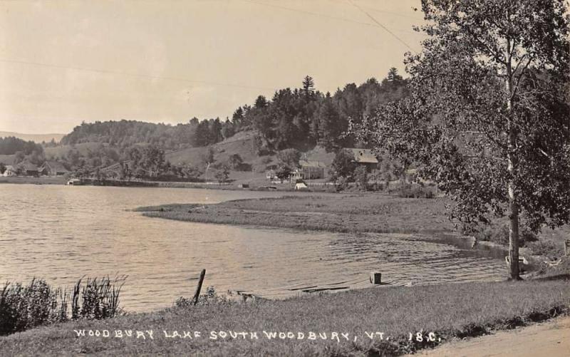 Woodbury Vermont Lake Scenic View Real Photo Antique Postcard K15926