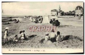 Old Postcard Beuzeval Houlgate The Beach Children