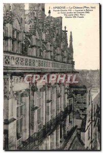 Postcard Old Amboise Chateau My hist Facade Charles VIII skylights and balcon...