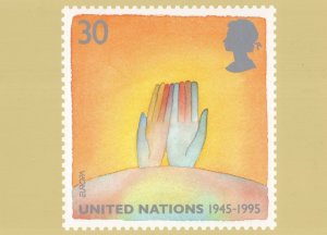 United Nations 1945 to 1995 Hands Of Peace RMPQ Rare Stamp Postcard