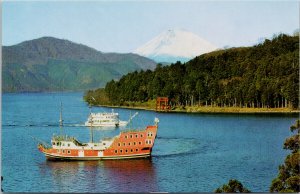 Boats on Lake Asahi National Park Hakone Japan Unused Postcard G5 