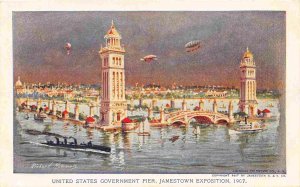 US Government Pier Jamestown Exposition 1907 Virginia postcard