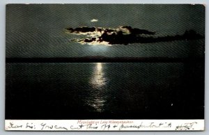 Moonlight  Lake Winnipesaukee  New Hampshire  Postcard  1905